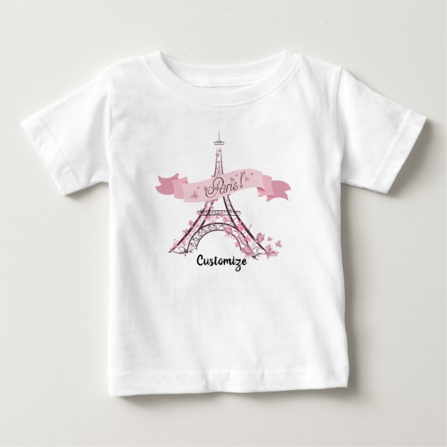 Eiffel Tower, Paris Baby Fine Jersey T-Shirt (Front)