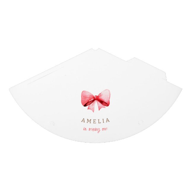 Eiffel Tower Paris Birthday Pink Bow Party Hat (Front)