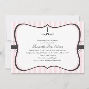 Eiffel Tower Paris Bridal Shower Invitation