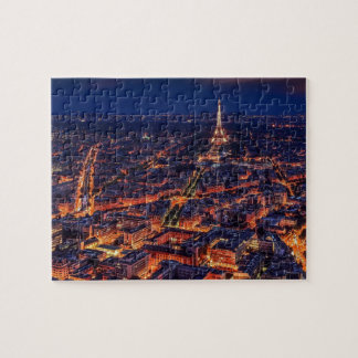 Eiffel Tower Paris City Night Europe Travel Photo Jigsaw Puzzle