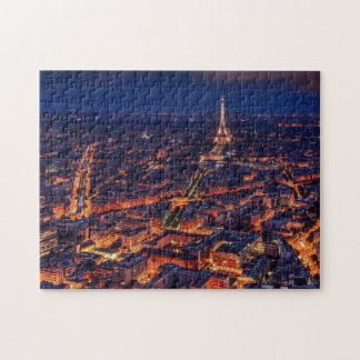 Eiffel Tower Paris City Night Europe Travel Photo Jigsaw Puzzle