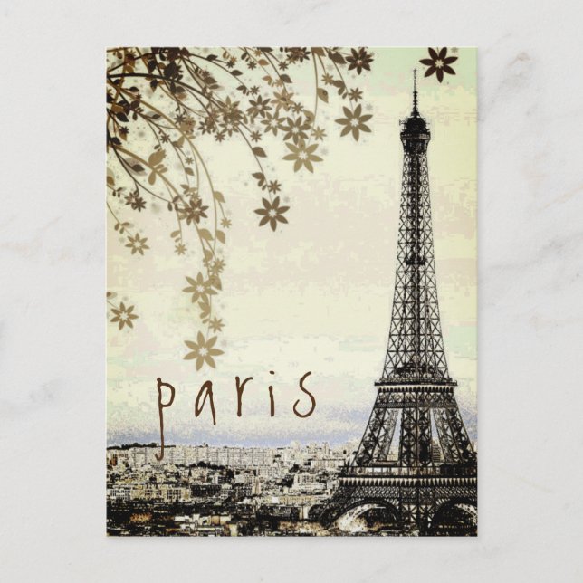 Eiffel Tower Paris City Retro Vintage  Postcard (Front)