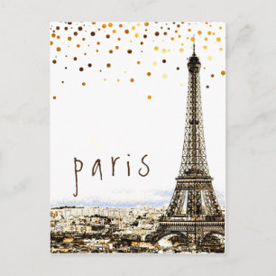 Eiffel Tower Paris City Rustic Vintage View Postcard