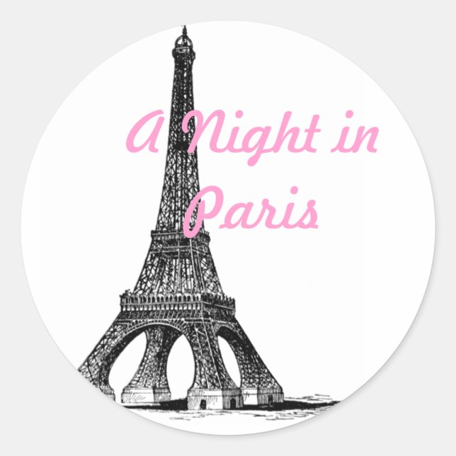 Eiffel Tower Paris Classic Round Sticker (Front)