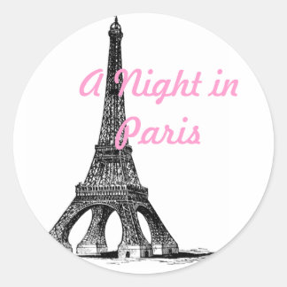 Eiffel Tower Paris Classic Round Sticker