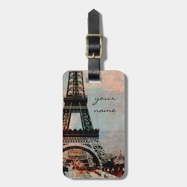 Eiffel Tower Paris Custom Luggage Tag (Front Vertical)