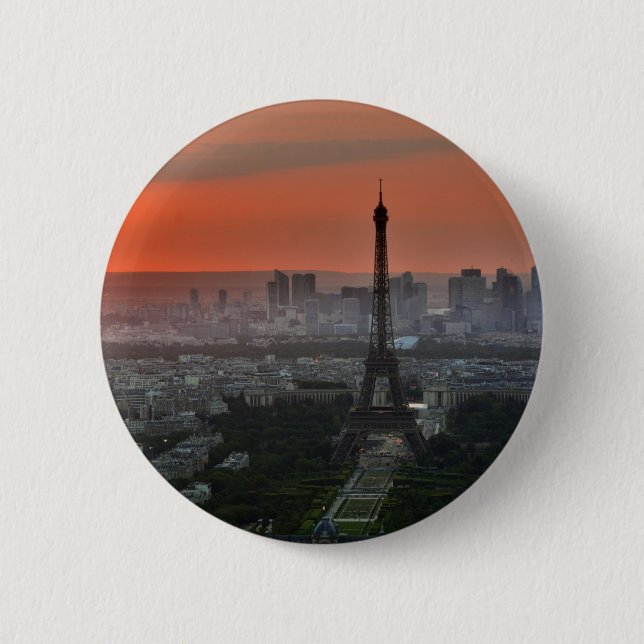 Eiffel Tower Paris Europe Travel 2 Inch Round Button (Front)