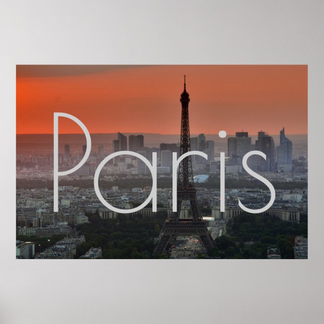 Eiffel Tower Paris Europe Travel Poster (Front)
