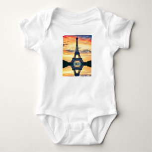 Eiffel Tower Paris Evening European Travel Baby Bodysuit