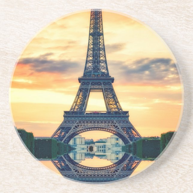 Eiffel Tower Paris Evening European Travel Coaster (Front)