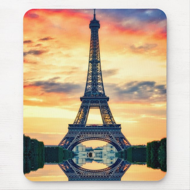 Eiffel Tower Paris Evening European Travel Mouse Pad (Front)