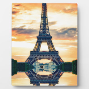 Eiffel Tower Paris Evening European Travel Plaque