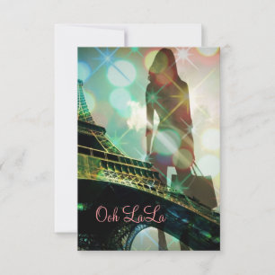 Eiffel Tower Paris  Fashionista Bridal Shower Invitation