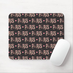 Eiffel Tower Paris Flowers French Capital Hearts Mouse Pad