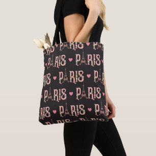 Eiffel Tower Paris Flowers French Capital Hearts Tote Bag