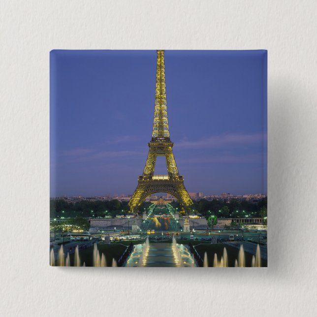 Eiffel Tower, Paris, France 2 Inch Square Button (Front)