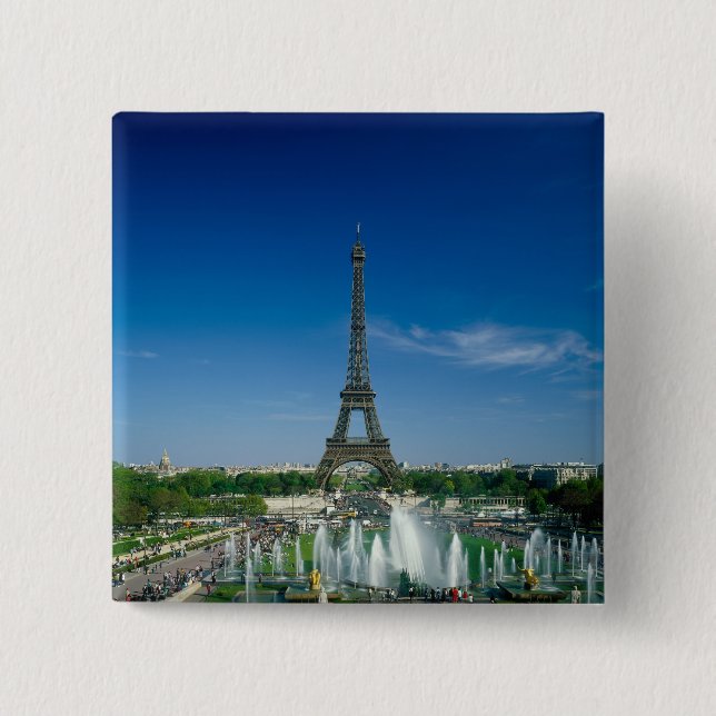 Eiffel Tower, Paris, France 2 Inch Square Button (Front)