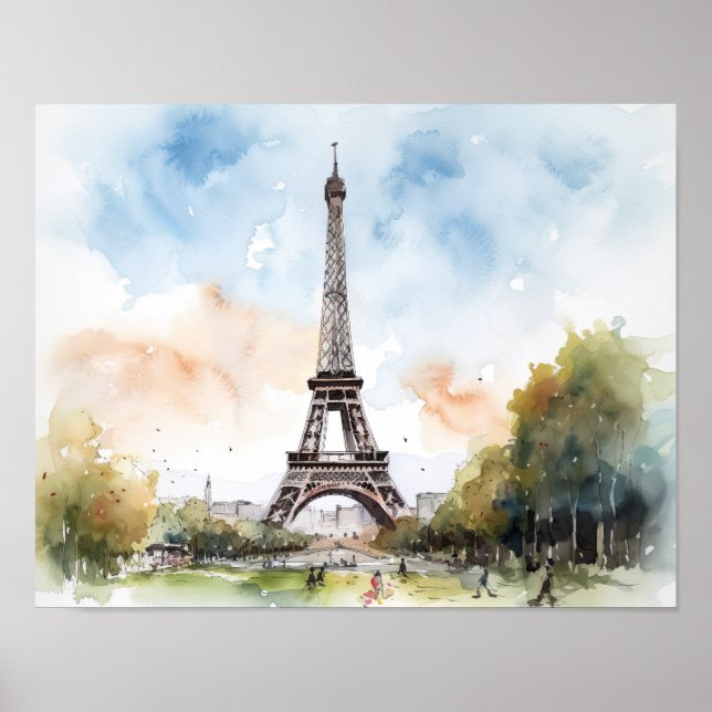 Eiffel Tower Paris France Art Print Poster (Front)