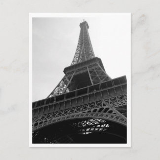 Eiffel Tower Paris France b/w Postcard