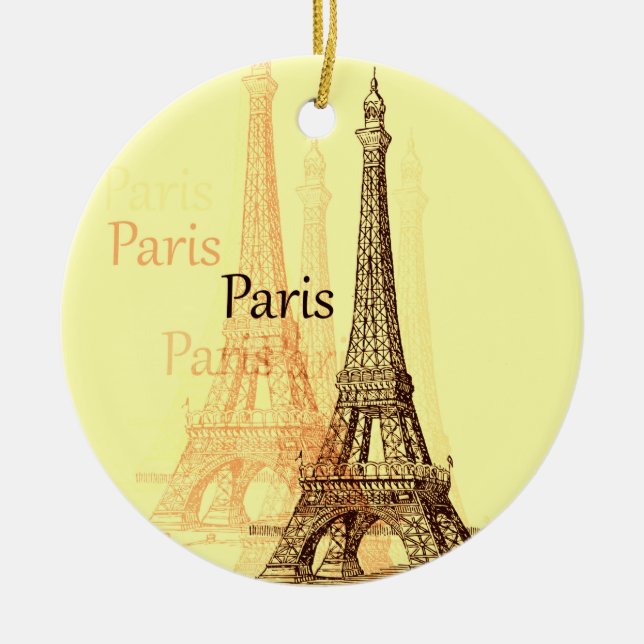 Eiffel Tower, Paris France Ceramic Ornament (Front)