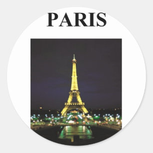 eiffel tower paris france classic round sticker