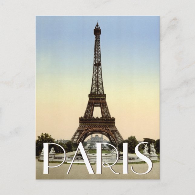 Eiffel Tower, Paris, France Custom Text Postcard (Front)