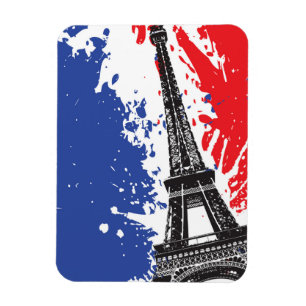 Eiffel Tower   Paris, France   Grunge Flag Magnet