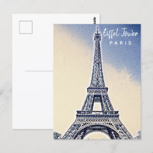 Eiffel Tower Paris France Landmark Postcard