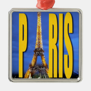 Eiffel Tower Paris France Metal Ornament