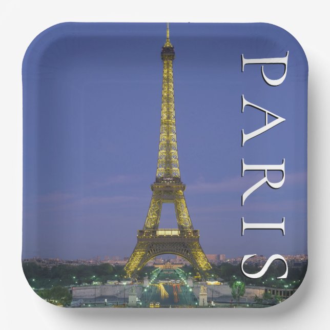Eiffel Tower | Paris, France Paper Plate (Front)
