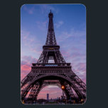 Eiffel Tower Paris France Photo Magnet<br><div class="desc">Eiffel Tower purple, blue and pink background</div>