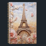 Eiffel Tower Paris France Pink Floral Notebook<br><div class="desc">Eiffel Tower Paris France Pink Floral Notebook features a stylish modern 3D design with the Eiffel Tower in Paris accented with pink flowers. Perfect as a gift for family and friends for birthday,  Christmas,  holidays and more or for mom for Mother's Day. Designed by Evco Studio www.zazzle.com/store/evcostudio</div>