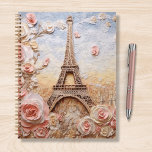 Eiffel Tower Paris France Pink Floral Notebook<br><div class="desc">Eiffel Tower Paris France Pink Floral Notebook features a stylish modern 3D design with the Eiffel Tower in Paris accented with pink flowers. Perfect as a gift for family and friends for birthday,  Christmas,  holidays and more or for mom for Mother's Day. Designed by Evco Studio www.zazzle.com/store/evcostudio</div>