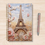 Eiffel Tower Paris France Pink Floral Notebook<br><div class="desc">Eiffel Tower Paris France Pink Floral Notebook features a stylish modern 3D design with the Eiffel Tower in Paris accented with pink flowers. Perfect as a gift for family and friends for birthday,  Christmas,  holidays and more or for mom for Mother's Day. Designed by Evco Studio www.zazzle.com/store/evcostudio</div>
