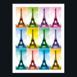 Eiffel Tower Paris France Pop Art Poster<br><div class="desc">Pop Art of the Eiffel Tower in Paris France</div>