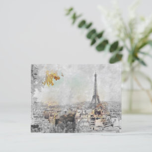 Eiffel Tower Paris France Vintage Travel Souvenir  Postcard
