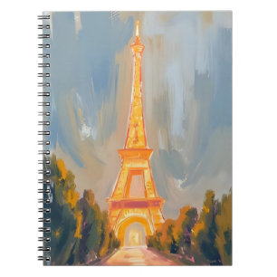 Eiffel Tower   Paris France Watercolor Painting Notebook