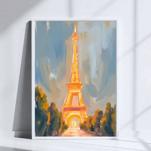 Eiffel Tower Paris France Watercolor Poster