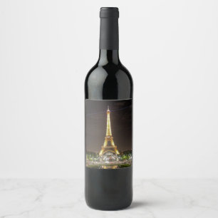 Eiffel Tower Paris France Wine Label