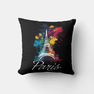 Eiffel Tower Paris Girls Travel Holiday France Sou Throw Pillow