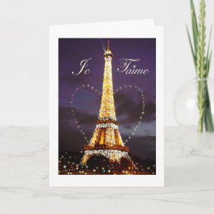 EIFFEL TOWER PARIS I LOVE YOU VALENTINE HOLIDAY CARD