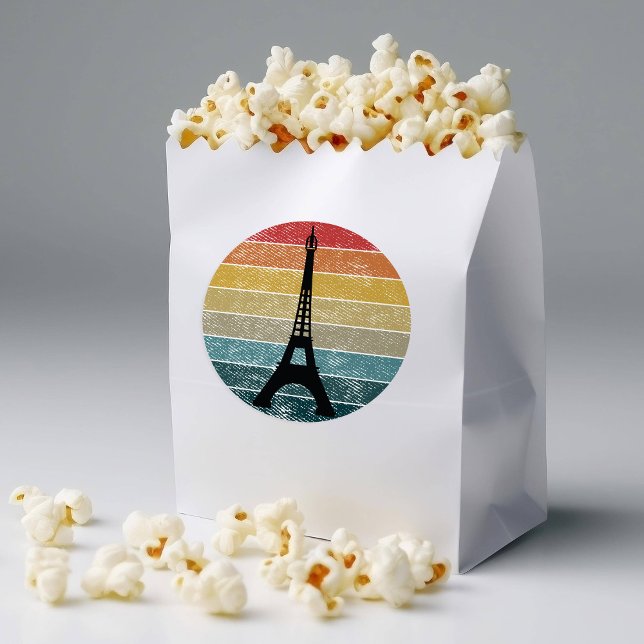 Eiffel Tower Paris in Retro Sunset Circle Vintage Classic Round Sticker (Creator Uploaded)