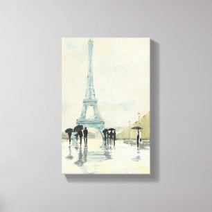 Eiffel Tower   Paris In The Rain Canvas Print