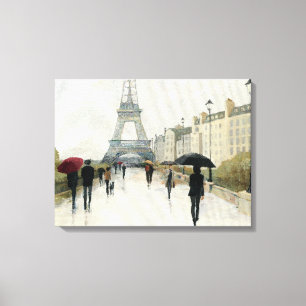 Eiffel Tower   Paris In The Rain Canvas Print