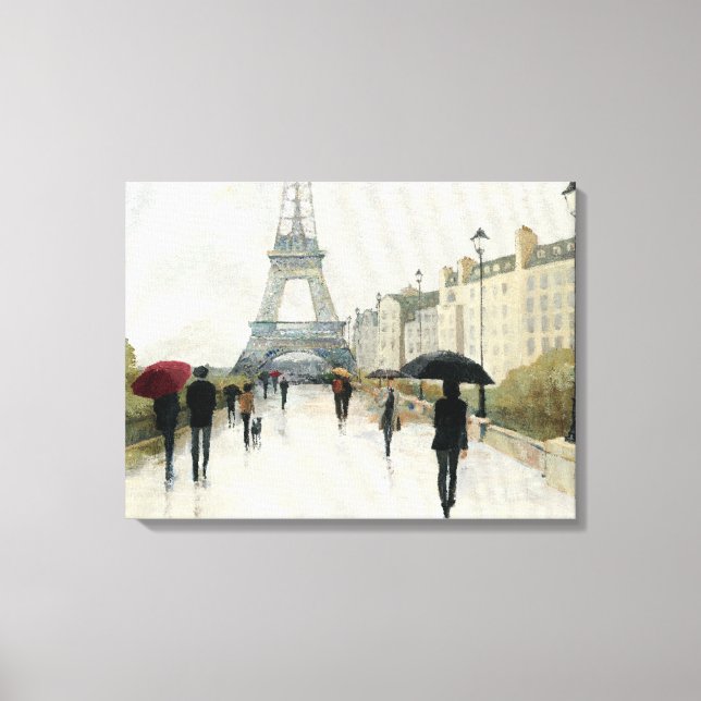 Eiffel Tower | Paris In The Rain Canvas Print (Front)