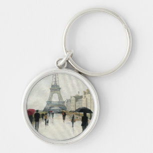 Eiffel Tower   Paris In The Rain Keychain