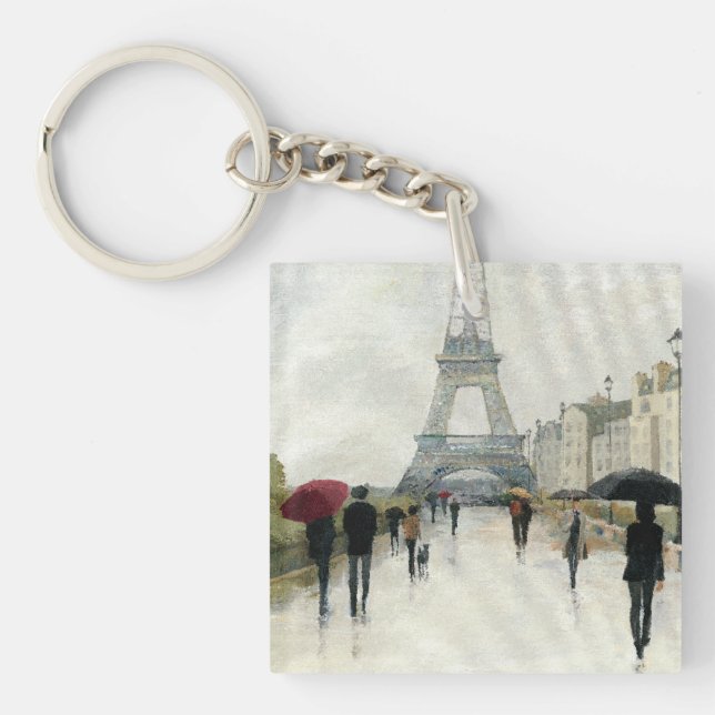 Eiffel Tower | Paris In The Rain Keychain (Front)