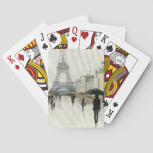 Eiffel Tower Paris In The Rain Playing Cards