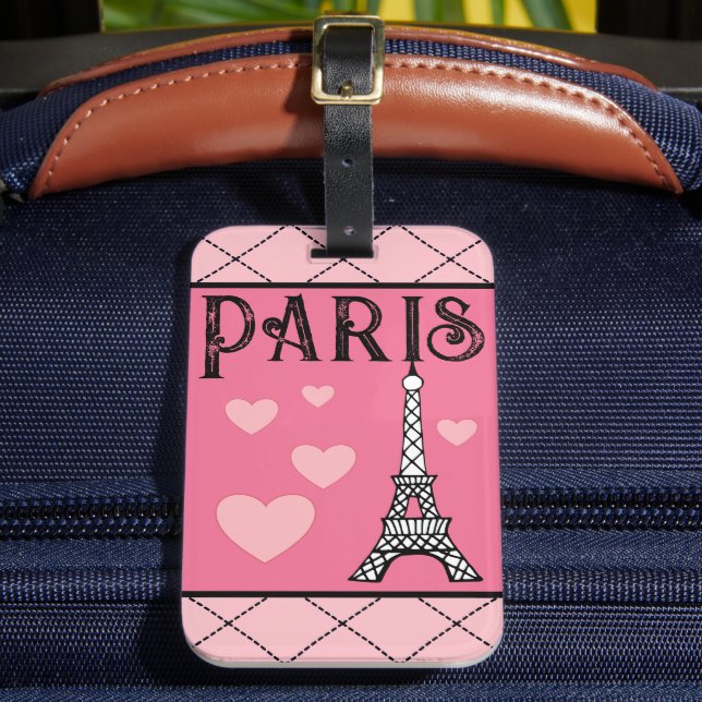  Eiffel Tower Paris Luggage Tag Gift (Front Insitu 2)