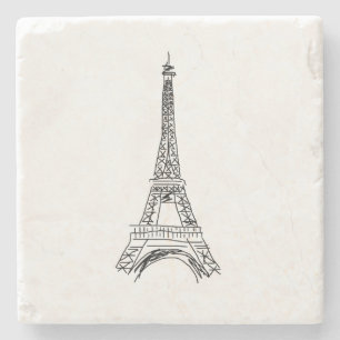 Eiffel Tower Paris Marble Stone Coaster